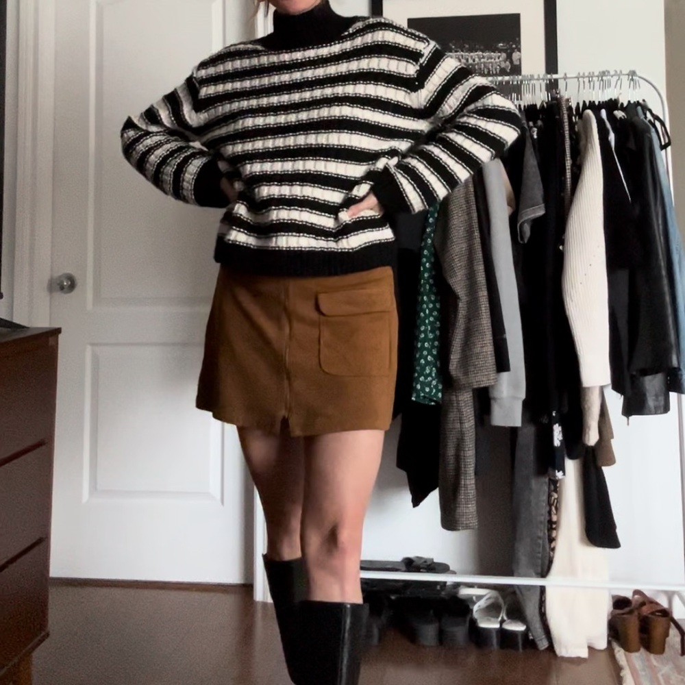 H&M Chunky Black & White Striped Sweater